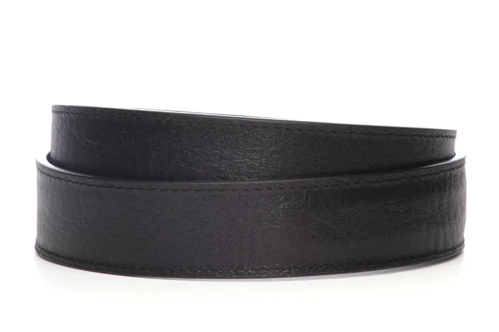 XL 1.5" Black Buffalo Vegetable Tanned Leather Strap