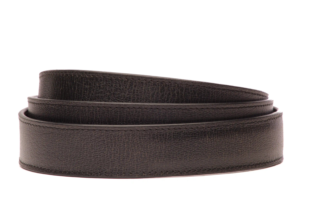 1.25" Black Heritage Buffalo Vegetable Tanned Leather Strap