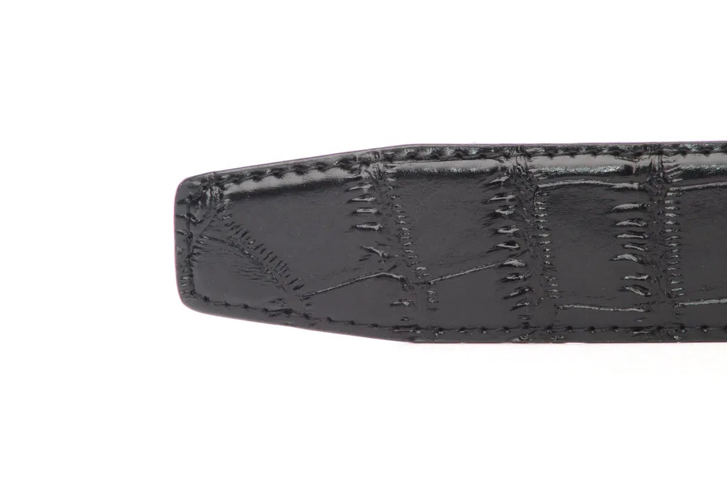 1.5" Black Faux Croc Strap