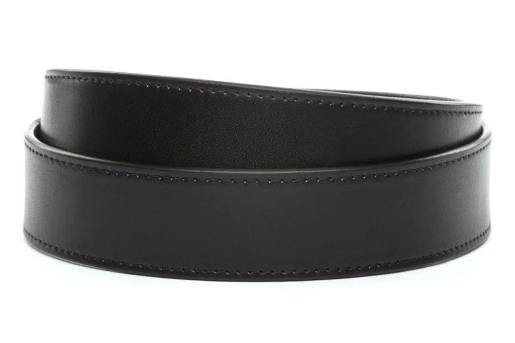 1.5" Black Vegetable Tanned Leather Strap