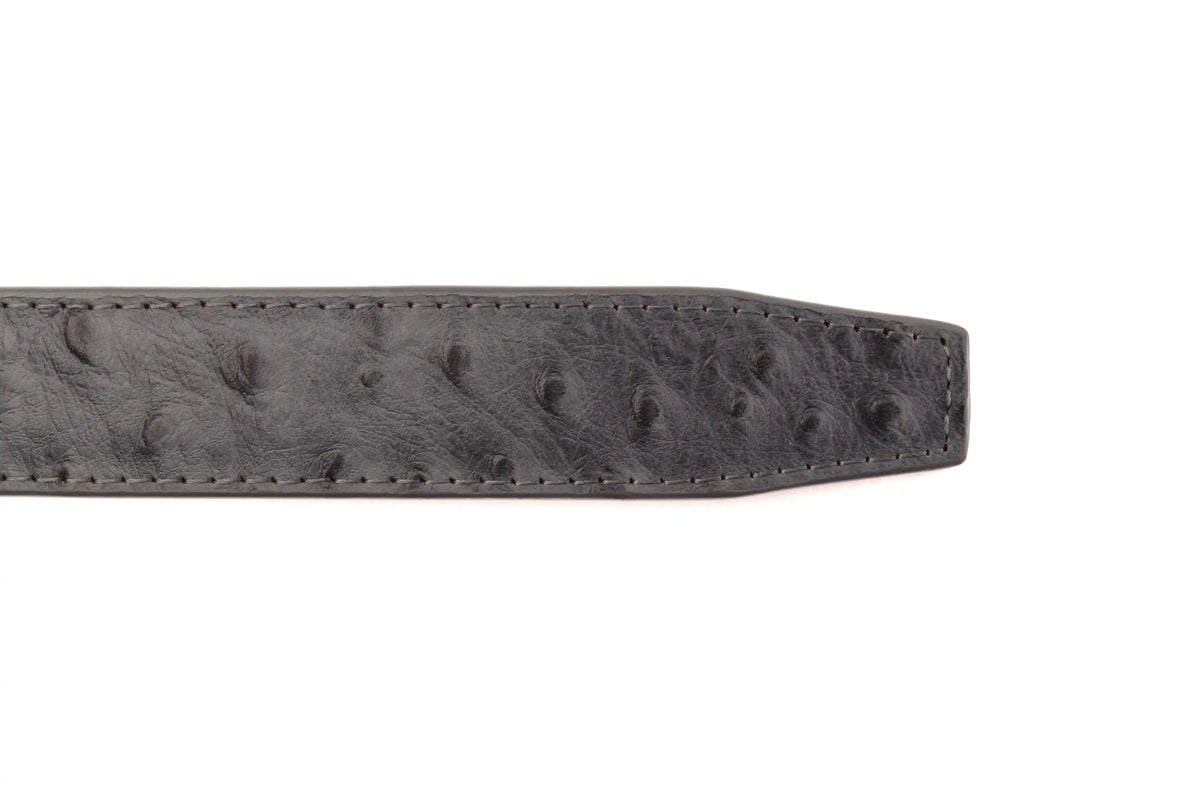 1.25" Smoke Grey Ostrich-Embossed Leather Strap