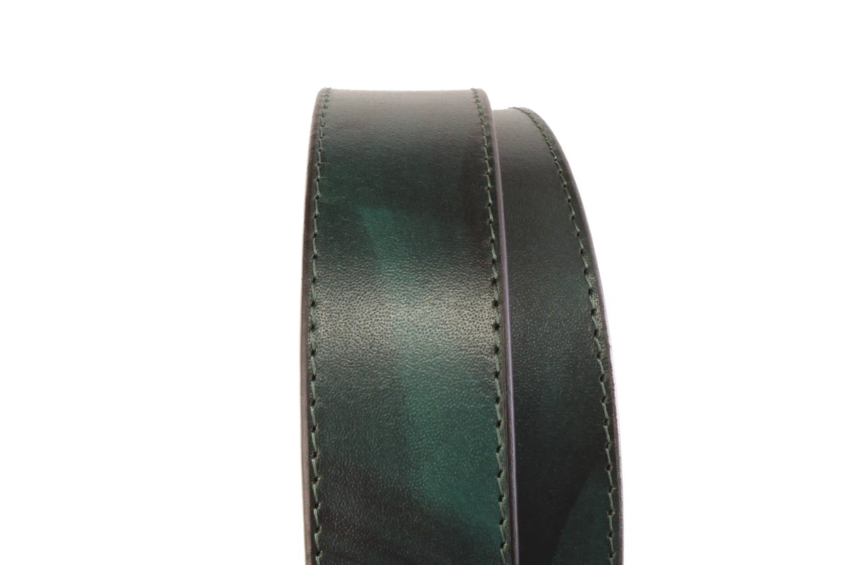 1.5" Evergreen Marbled Buffalo Leather Strap