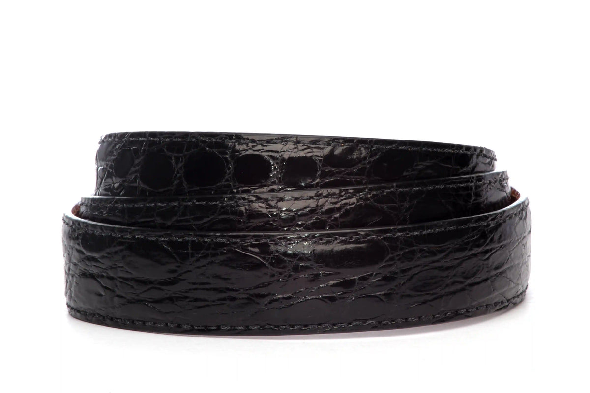 1.25" Black Crocodile Strap