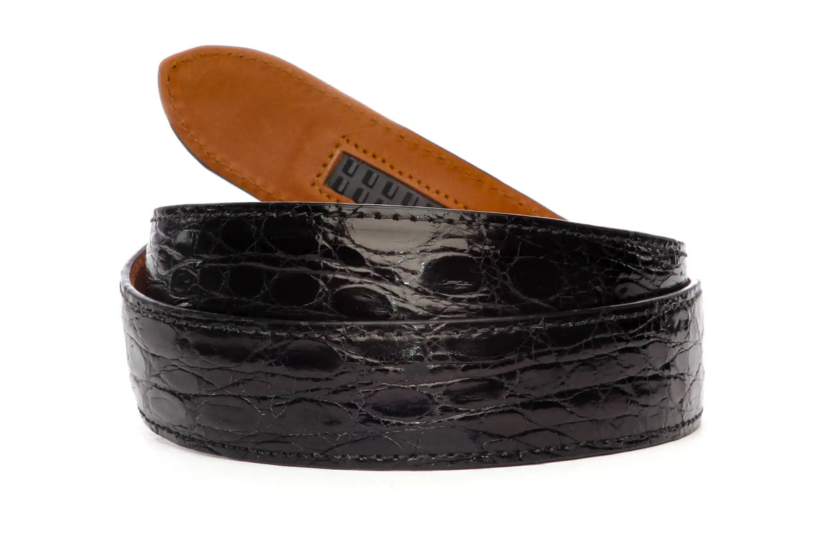 1.5" Black Crocodile Strap