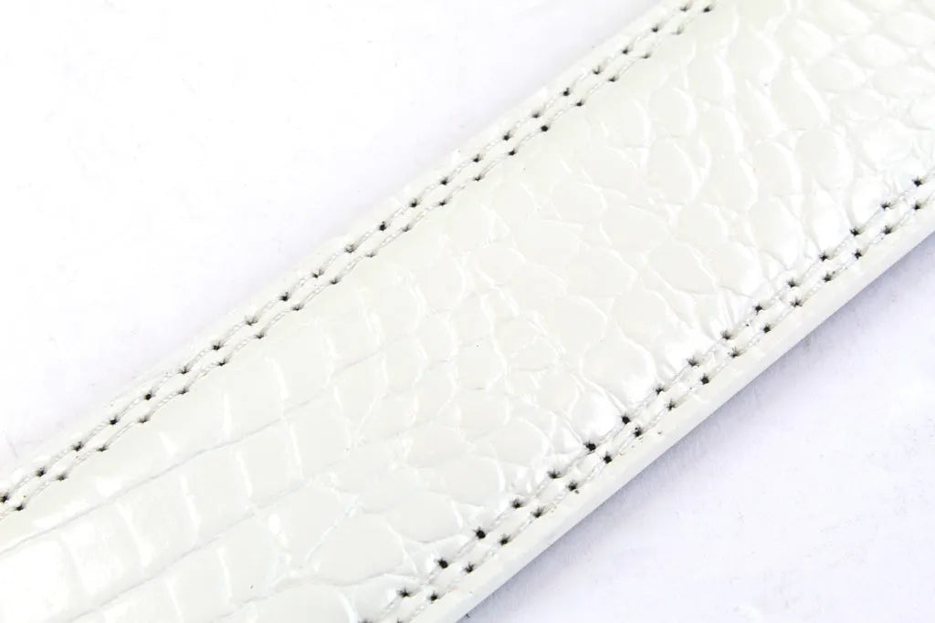 1.25" White Faux Gator Strap